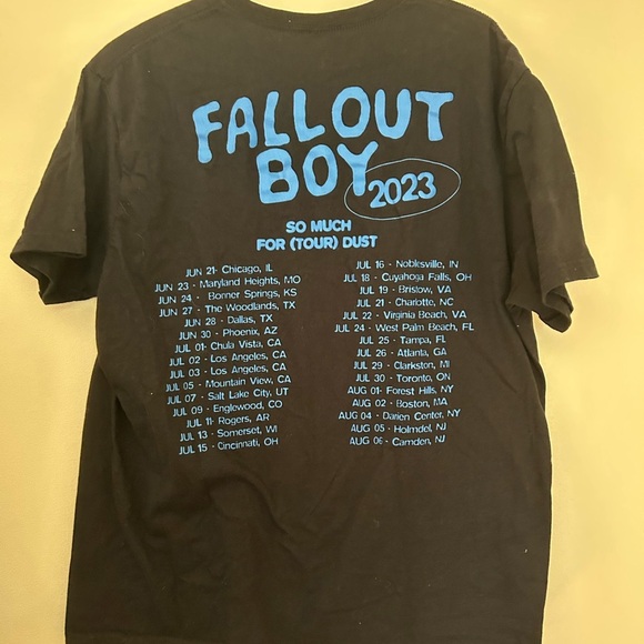 Fallout Boys Black and Pink Short Sleeve Tee with Retro Band Design - Picture 3 of 4